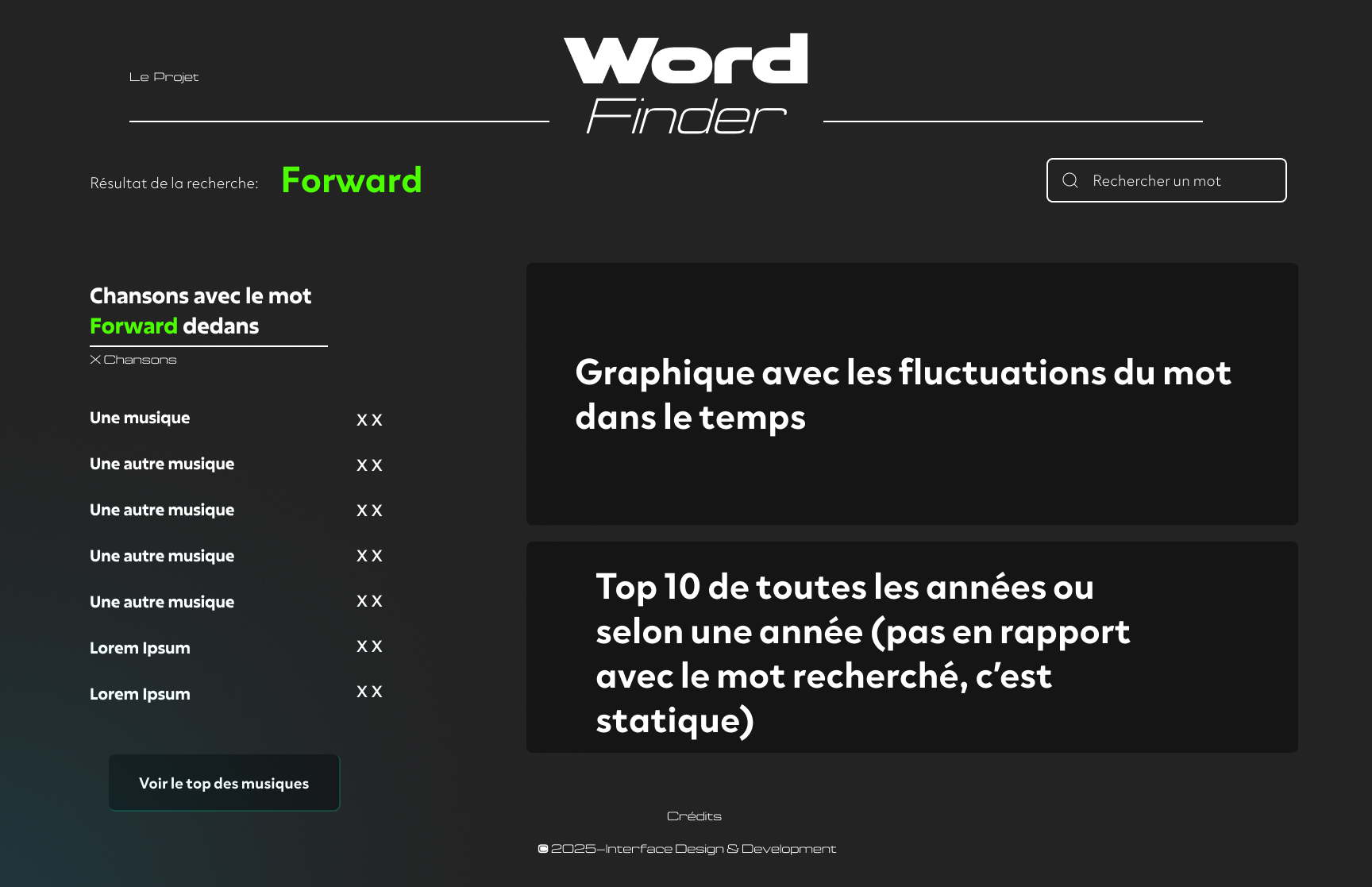 Design final de la deuxième page réalisé par Gaspard Berthe