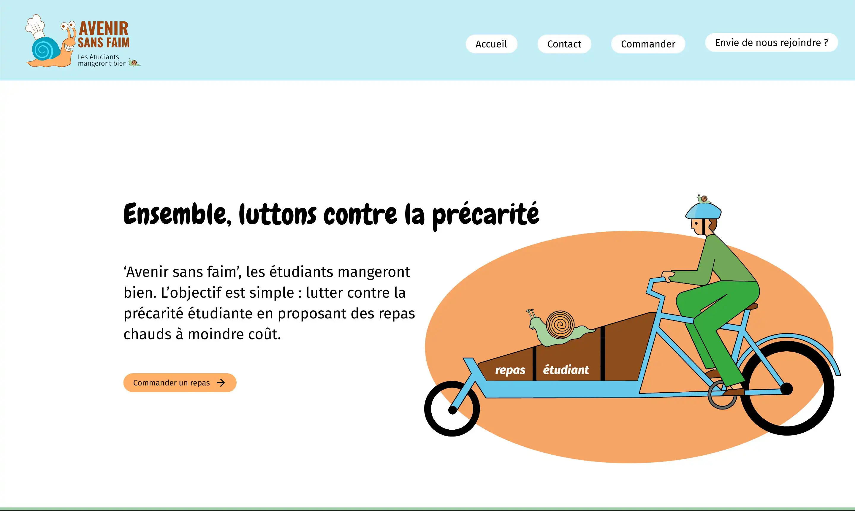 Capture d'écran de la maquette de mon projet Avenir sans faim.