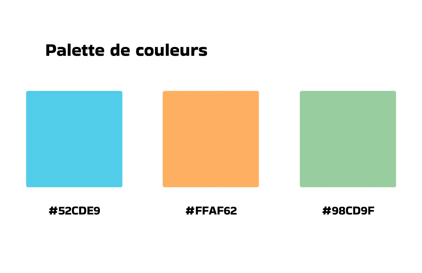Palette de couleurs utilisées pour ce projet.