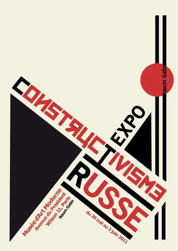 Exemple de mise en page dans le style du constructivisme russe